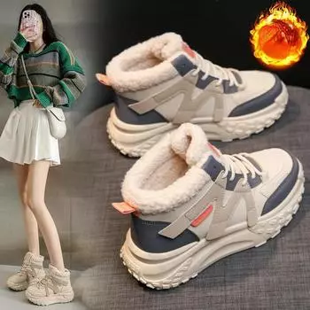 Зимние ботинки Martn женские кроссовки для походов в стиле ретро для активного отдыха женские повседневные туфли женские высокие кроссовки ботинки женские 35 светло-коричневого