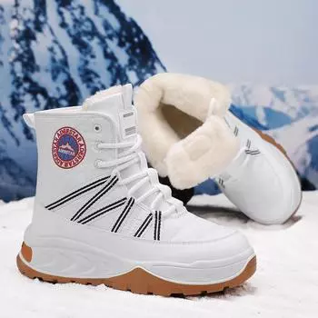 Зимние ботинки, мужская зимняя бархатная теплая хлопковая обувь, водонепроницаемая нескользящая рабочая обувь с высоким берцем 39 чёрный