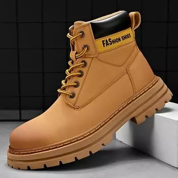 Зимние ботинки Мужские ботинки из натуральной кожи Ботинки в британском стиле Ботинки из ревеня Роскошные зимние ботинки Боевые ботинки для активного отдыха TrendShoes 38