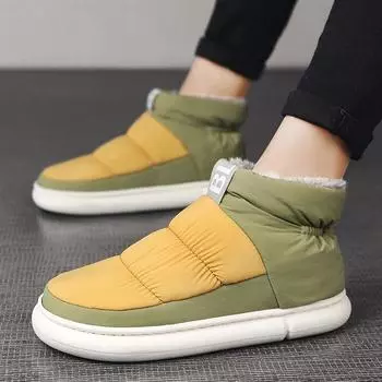 Зимние ботинки мужские меховые зимние северо-восточные ворсовые утолщенные теплые хлопковые ботинки женские туфли для хлеба родитель-ребенок 2024 36