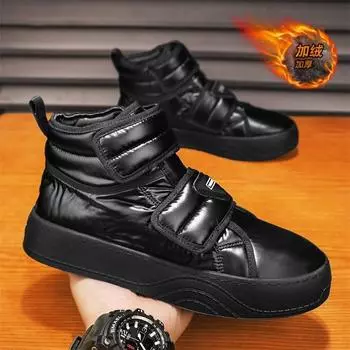 Зимние ботинки мужские, новые, зимние, бархатные, теплые, хлопковые, нескользящие, утолщенные, с толстой подошвой, высокие, повседневные, мужские ботинки 39