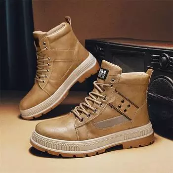 Зимние ботинки, мужские повседневные высокие туфли, кроссовки, мотоциклетные римские ботильоны, мужские уличные кроссовки в британском стиле, панк Botas Hombre 39