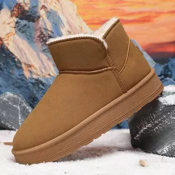 Зимние ботинки мужские, теплые, бархатные, высокие, хлопковые, с мехом, водонепроницаемые и нескользящие, ботинки Martin 39 серый