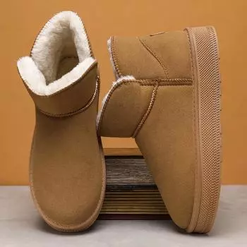 Зимние ботинки мужские, теплые, бархатные, высокие, хлопковые, с мехом, водонепроницаемые и нескользящие, ботинки Martin 39 серый