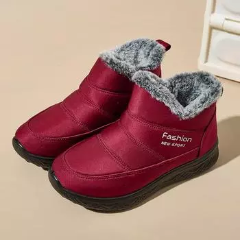 Зимние ботинки на платформе для женщин, водонепроницаемые, с плюшевой флисовой подкладкой, короткие ботинки для ходьбы, женские теплые нескользящие ботинки с подкладкой из искусственного меха 36