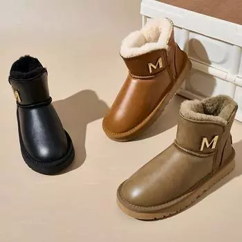 Зимние ботинки на толстой платформе для женщин, водонепроницаемые, с плюшевой флисовой подкладкой, короткие ботинки, женские теплые нескользящие ботинки с подкладкой из искусственного меха 36