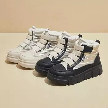 Зимние ботинки на толстой платформе для женщин, нескользящие короткие ботильоны, с подкладкой из искусственного меха, удобные теплые высокие кроссовки для ходьбы для женщин 35 хаки