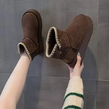 Зимние ботинки на толстой подошве повседневная обувь 34 жёлтый