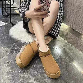 Зимние ботинки на толстой подошве с добавлением флиса American для женщин 36 чёрный