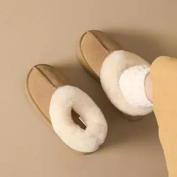 Зимние ботинки на толстой подошве женские 2024 года, новые утолщенные бархатные ботинки из северо-восточного хлопка, кожаные нескользящие теплые короткие ботинки 35 малиновый