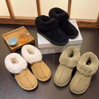 Зимние ботинки на толстой подошве, женские низкие ботинки с подкладкой из хлопка, зимние меховые ботинки, теплые утепленные ботинки из хлопка 35 малиновый