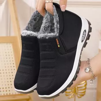 Зимние ботинки Plus Velvet Thick Cotton - Теплые и удобные зимние ботинки для женщин среднего и пожилого возраста 39 чёрный