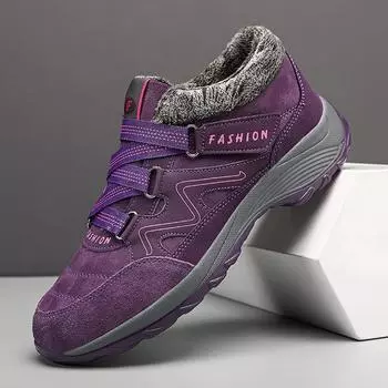 Зимние ботинки с флисовым утеплителем для женщин, легкие повседневные ботинки для активного отдыха большого размера для женщин 35 фиолетовый