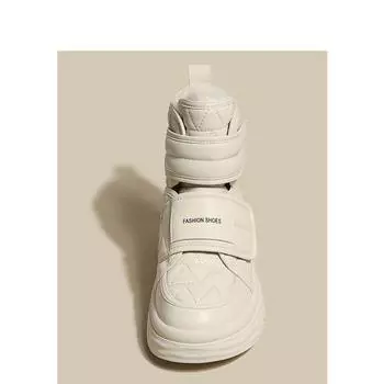 Зимние ботинки с липучками, женские, новые, бархатные, утолщенные, водонепроницаемые, нескользящие, теплые, из хлопка, на осень и зиму 2024 года 35