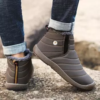Зимние ботинки, уличные мужские зимние зимние ботинки, мужские зимние ботильоны, нескользящие зимние ботильоны на мягкой подошве, теплые зимние ботильоны на меховой подкладке 39 хаки