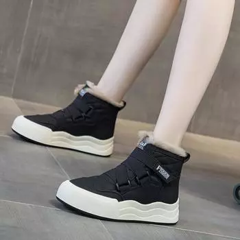 Зимние ботинки, высокие хлопковые туфли 35 бежевый