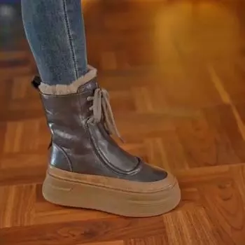 Зимние ботинки женские 2024 года, новые зимние короткие ботинки Maillard, утолщенные женские ботинки Martin, женские хлопковые ботинки Tide 35