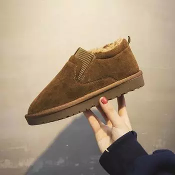 Зимние ботинки женские 2024 новые толстые бархатные большие размеры зимние модные теплые одношаговые короткие ботинки хлопковая обувь женская хлопковая обувь 35 хаки