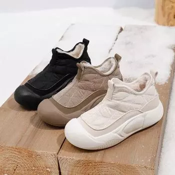 Зимние ботинки женские бархатные хлопковые туфли для студентов Tide теплые повседневные хлопковые ботинки на толстой подошве 35 коричневый