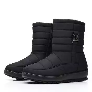 Зимние ботинки женские бархатные теплые туфли для мам среднего и пожилого возраста нескользящие женские хлопковые туфли средней высоты 35 красный