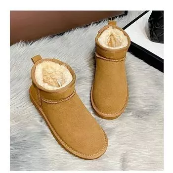 Зимние ботинки женские хлопковые ботинки на толстой подошве с толстым флисом теплые и короткие рукава хлопковые ботинки зимние короткие нескользящие 36 чёрный