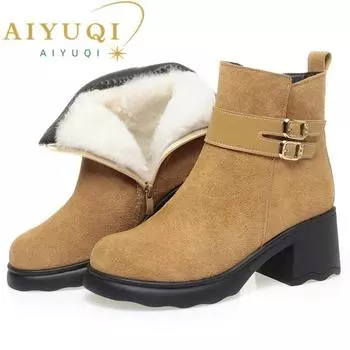 Зимние ботинки женские из натуральной кожи женские ботильоны на платформе большого размера зимние ботинки женские 35