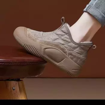 Зимние ботинки женские нескользящие новые зимние бархатные утолщенные водонепроницаемые повседневные теплые хлопковые ботинки женские короткие ботинки 36