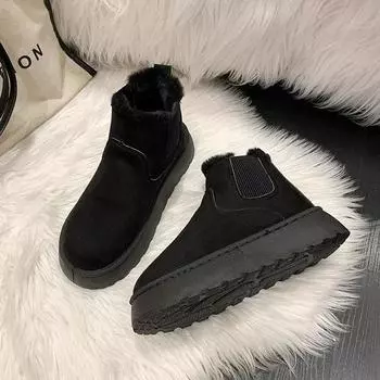 Зимние ботинки женские новые резиновые ботинки на толстой подошве для улицы повышенного комфорта теплые прогулочные хлопковые ботинки модные зимние ботинки 36 красный