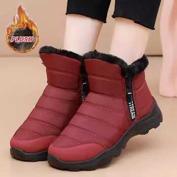 Зимние ботинки, зимние теплые утолщенные мужские и женские пары моделей хлопковой обуви, водонепроницаемые хлопковые ботинки 36 чёрный