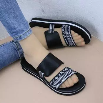 Зимние брендовые шлепанцы с открытым носком и открытой пяткой, трендовые повседневные пляжные шлепанцы Zapatos Femme 35 чёрный