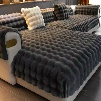 Зимние чехлы для диванов Funda Sofa Lugares Fundas Sofas Plazas Мягкий чехол для дивана в форме буквы L, коврик для домашнего кресла, синее полотенце 70x70