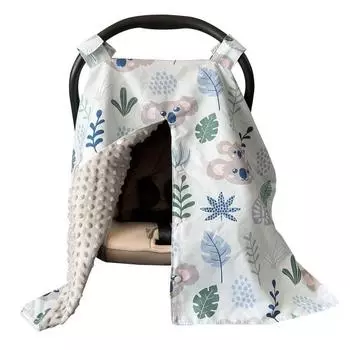 Зимние чехлы на автомобильные сиденья для младенцев, ветрозащитные теплые навесы на детские автокресла, двухслойный чехол с мультяшным принтом для детской коляски для дома и улицы A
