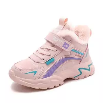 Зимние детские ботинки TUINANLE для девочек, плюшевые, утепленные, теплые, нескользящие, для улицы, для студентов 31 розовый