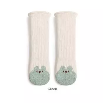 Зимние детские чулки, теплые толстые детские длинные носки, милые мультяшные свободные манжеты, высокие гольфы для новорожденных XS(0-6M)