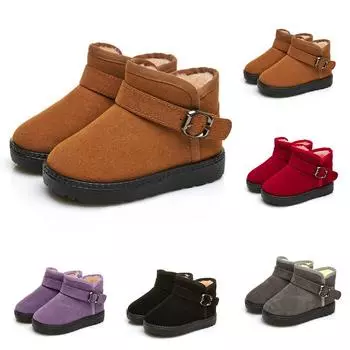 Зимние детские детские детские ботиночки для девочек конфетного цвета теплые короткие ботинки зимние ботинки 26 коричневый