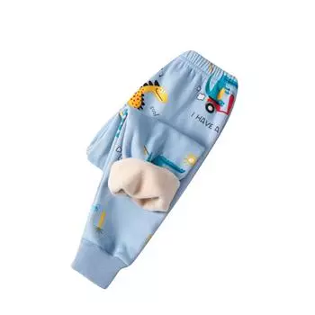 Зимние детские флисовые леггинсы Johns для мальчиков и девочек, толстые теплые штаны для детей 100 синий