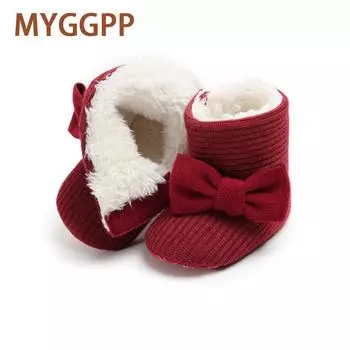 Зимние детские хлопковые сапоги MYGGPP с мягкой подкладкой, зимние сапоги, детская обувь на мягкой подошве, детская обувь для малышей 0–1 года 11cm чёрный