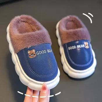 Зимние детские нескользящие домашние тапочки из хлопка 26-27 inner length 16.0CM
