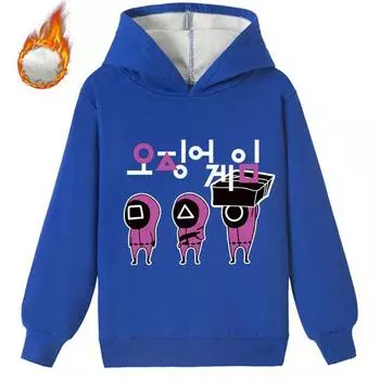 Зимние детские топы с капюшоном, зимние толстовки с капюшоном, пуловеры, повседневная одежда Y447 140cm красный