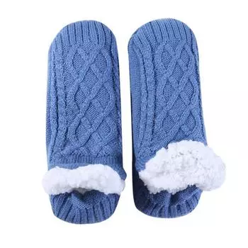 Зимние домашние носки для пола, утолщенные бархатом, женские, взрослые, теплые домашние носки для взрослых 35-39 синий