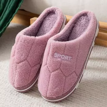 Зимние домашние тапочки для женщин/мужчин, домашние теплые тапочки для пар, нескользящие мягкие домашние плюшевые хлопковые тапочки для спальни, обувь для родов 40.5 красный