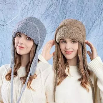 Зимние флисовые шапки для женщин, для езды на велосипеде, теплая шапка-балаклава, женский универсальный пуловер, шапка Leifeng, рождественские подарки One Size белый