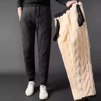 Зимние флисовые утепленные брюки, утепленные пуховые брюки, теплые длинные брюки, повседневные ветрозащитные спортивные брюки, мужские узкие повседневные брюки