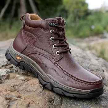 Зимние хиты продаж, мужские теплые высокие ботинки с толстой подошвой, износостойкие мужские походные ботинки для активного отдыха, высококачественная рабочая обувь 38