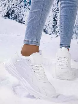 Зимние хлопковые ботинки для женщин среднего и пожилого возраста, унисекс, ветрозащитные и бархатные, толстые и теплые сноубутсы 35 белый