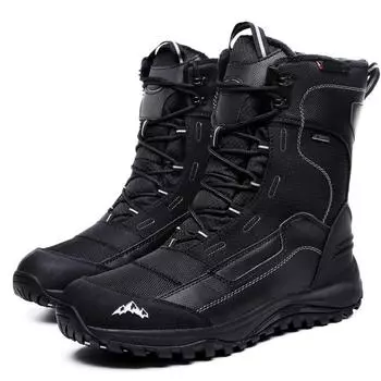 Зимние хлопковые ботинки, водонепроницаемые, для холодного отдыха на открытом воздухе, утепленные, теплые, зимние ботинки 40 чёрный