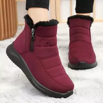 Зимние хлопковые ботинки женские плюшевые утеплители новые короткие ботинки с противоскользящей подошвой увеличенная высота универсальные высокие ботинки 35