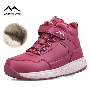 Зимние хлопковые сапоги, утолщенные и теплые, зимние сапоги, женская обувь на липучках, обувь для мам 36 красный