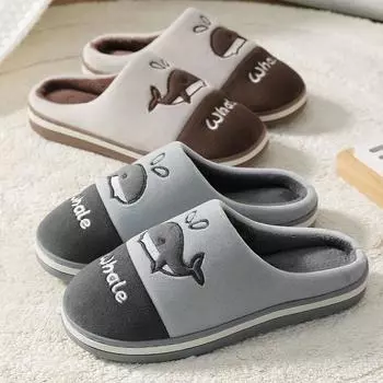 Зимние хлопковые тапочки Catron Dolphin, домашние домашние тапочки, плюшевые флисовые нескользящие зимние теплые тапочки, удобная женская обувь 36-37 темно-синий