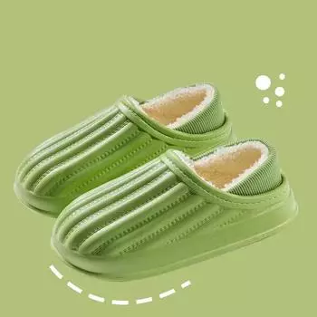 Зимние хлопковые тапочки для женщин, женская домашняя одежда, утолщенные водонепроницаемые, с защитой от снега, теплые, минималистичные, хлопковые туфли для пар 36 белый